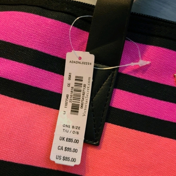*NWT* Victoria's Secret Multicolor Striped Tote Bag - Picture 4 of 6